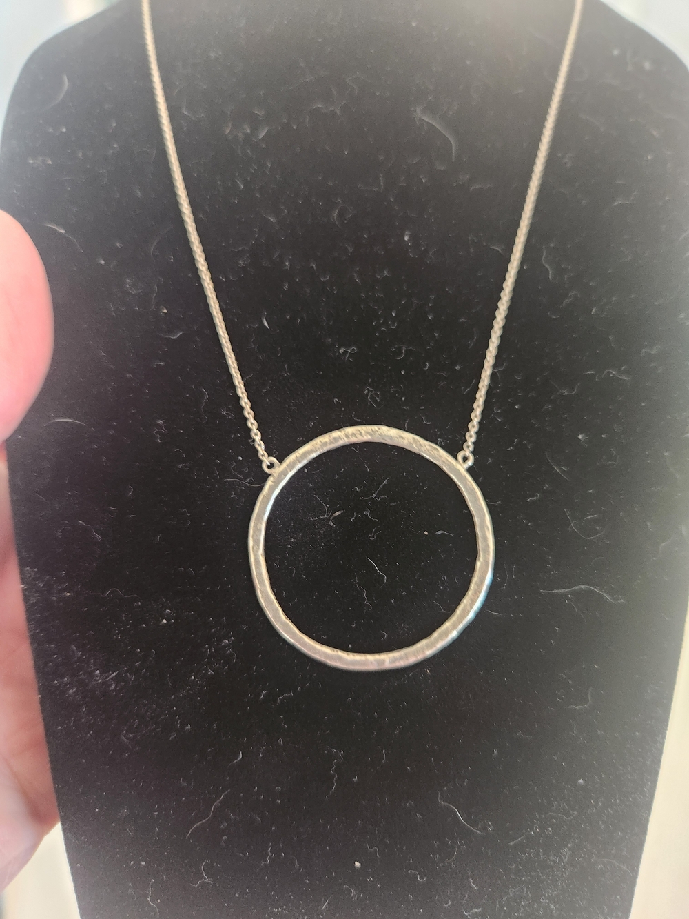 Silpada Duomo Hammered Circle Pendant Necklace In Sterling Silver